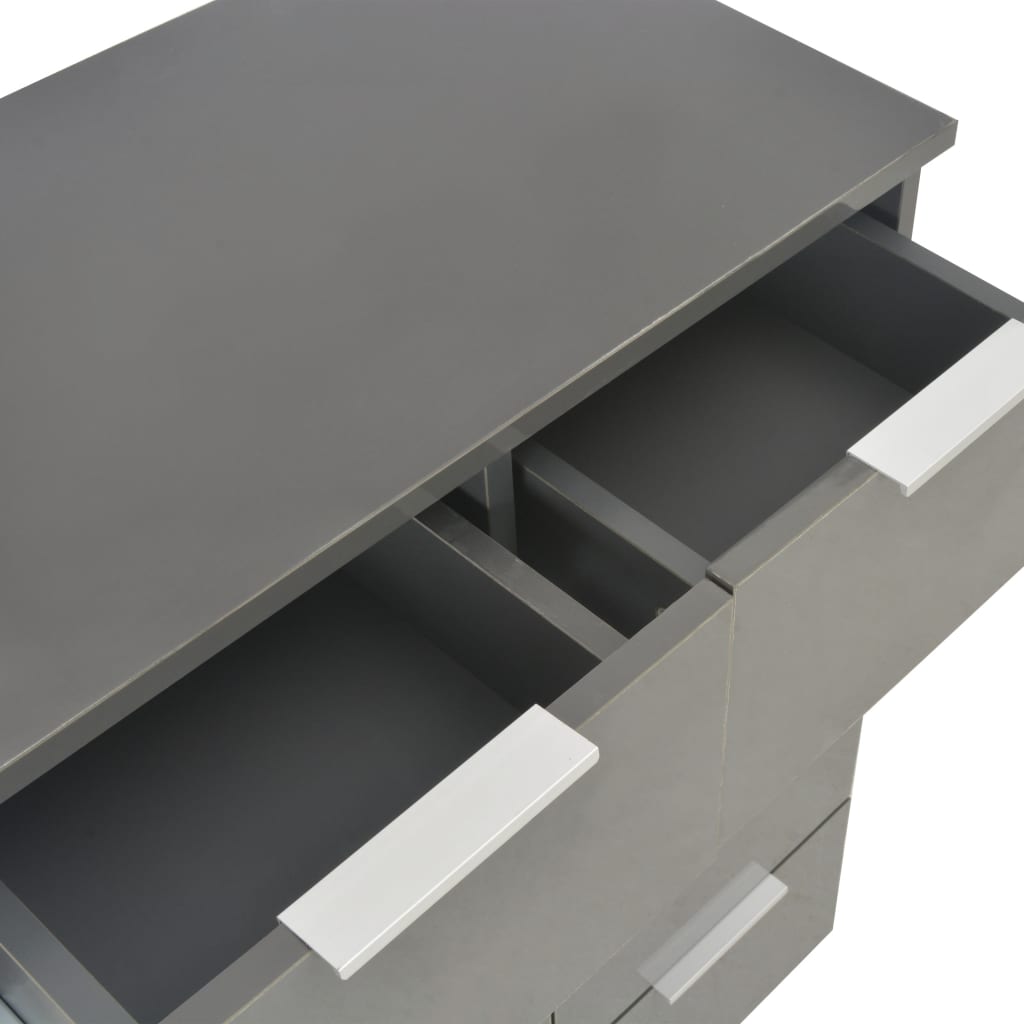 Sideboard | High Gloss Grey | Engineered wood | Medium | Sideboard