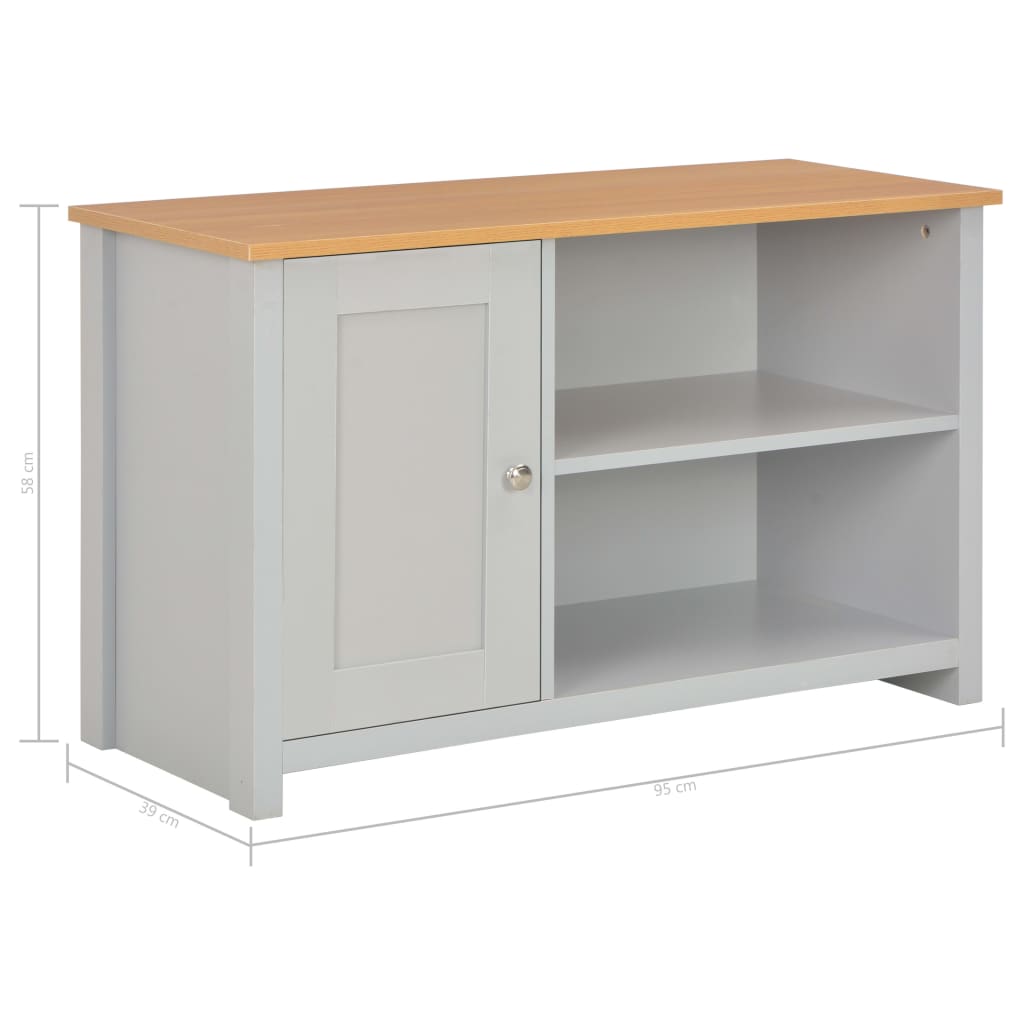 TV Cabinet | Grey | Engineered wood | 95x39x58 cm | TV Stand