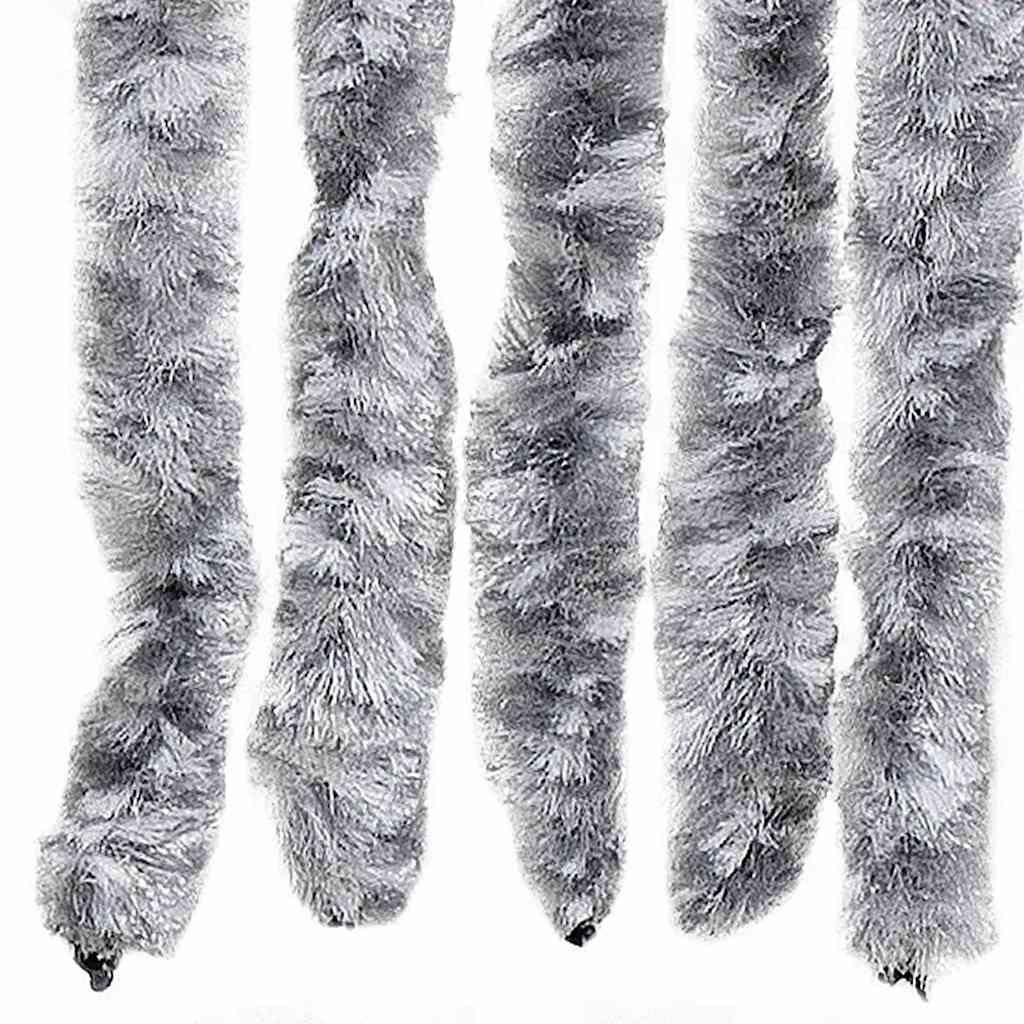 284281 vidaXL Insect Curtain White and Grey 100x220 cm Chenille