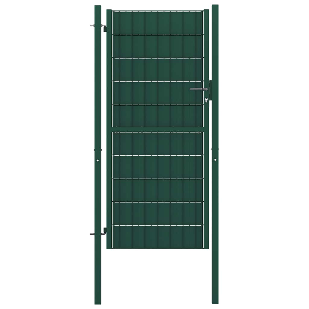 Fence Gate PVC and Steel 100x164 cm Green