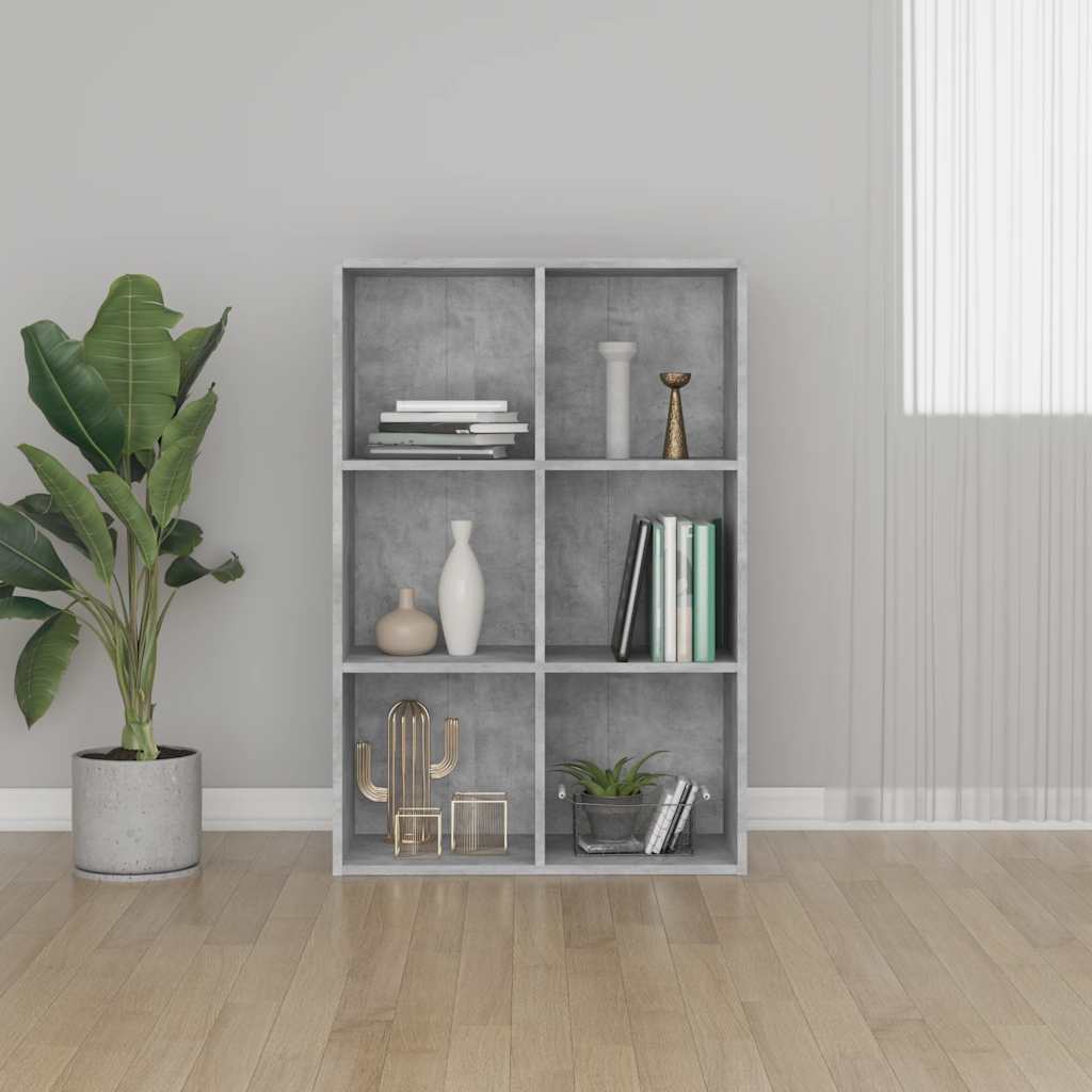 Book Cabinet | Concrete grey | Engineered wood | 66x30x98 cm