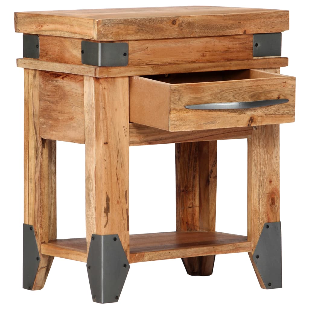 Bedside Cabinet | Natural Wood | Solid Acacia wood | 40 x 30 x 51 cm