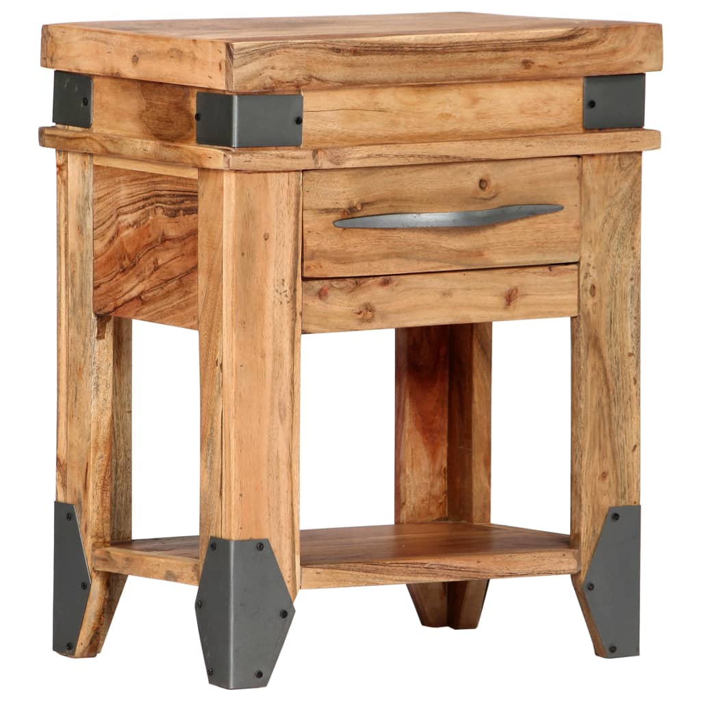 Bedside Cabinet | Natural Wood | Solid Acacia wood | 40 x 30 x 51 cm