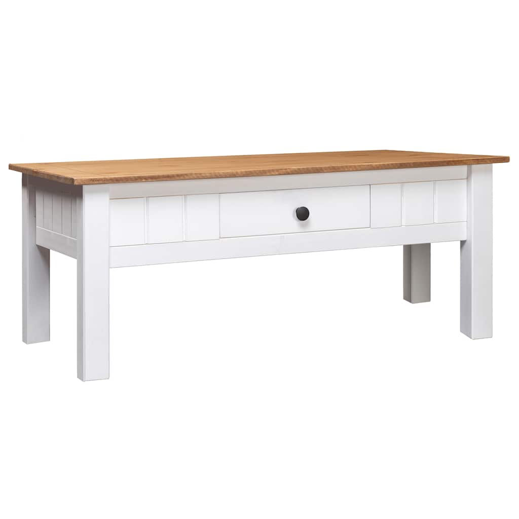 Coffee Table White 100x60x43.5 cm Solid Pine Wood Panama Range
