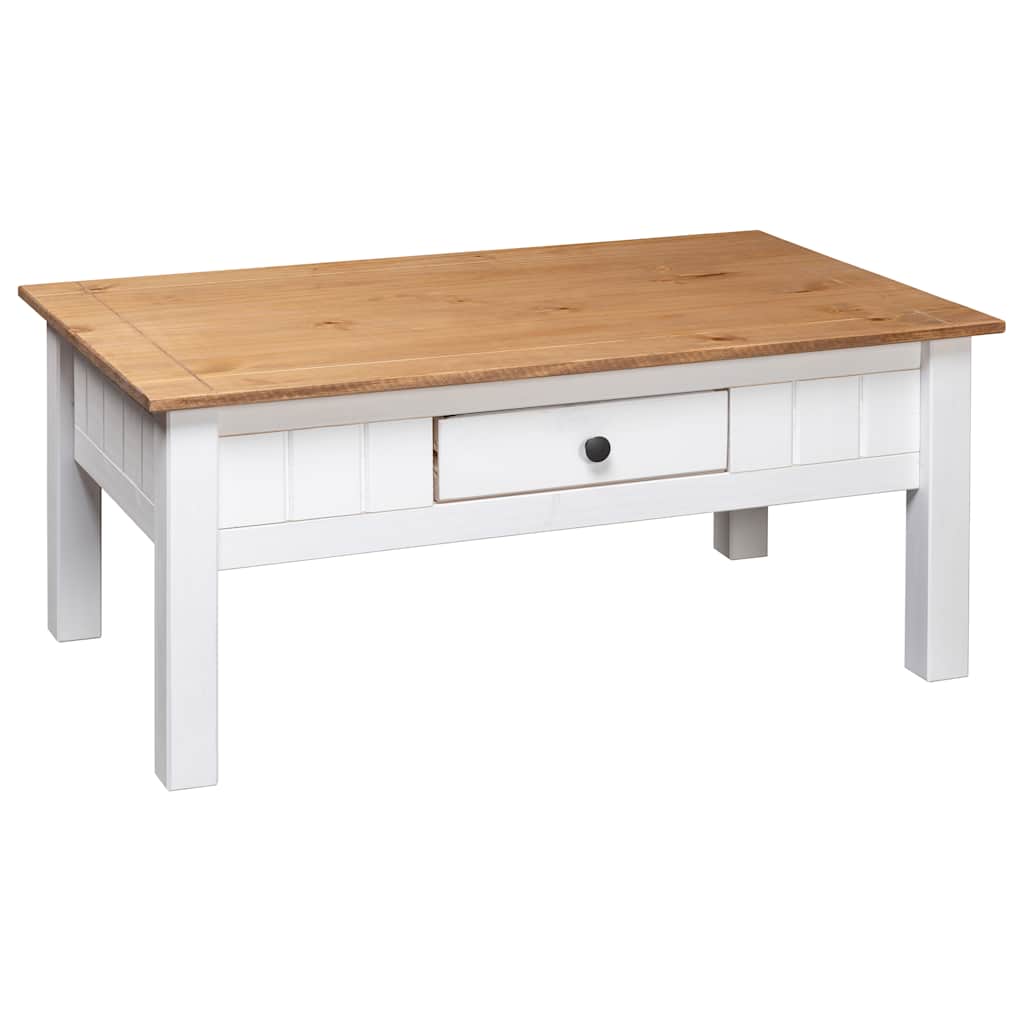 Coffee Table White 100x60x43.5 cm Solid Pine Wood Panama Range