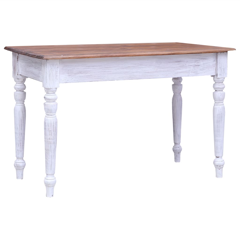 Desk with Drawers White 117x57x75 cm Solid Mahogany Wood