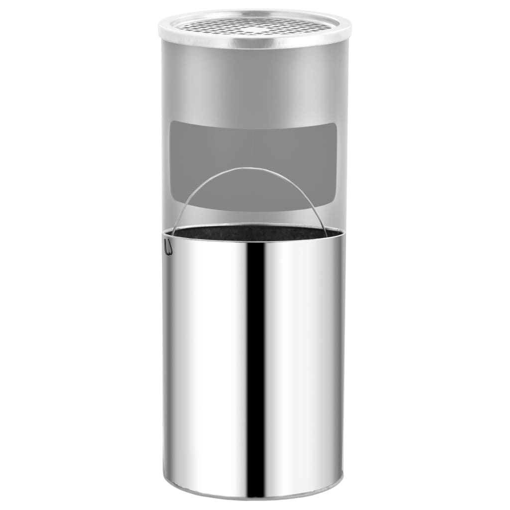 Ashtray Dustbin 30 L Steel Grey