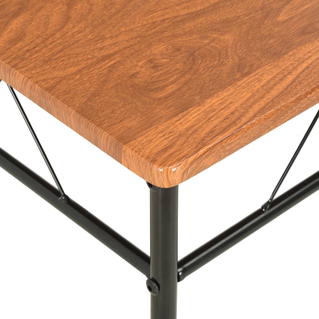 Dining Chair | Set of 2 | Brown and Black | MDF and Steel | Standard