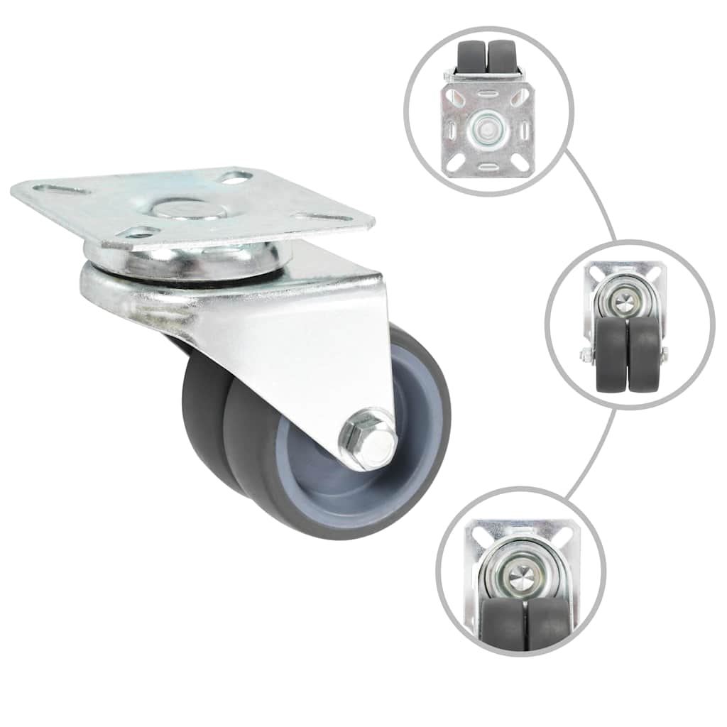 8 pcs Twin-wheel Swivel Casters 50 mm
