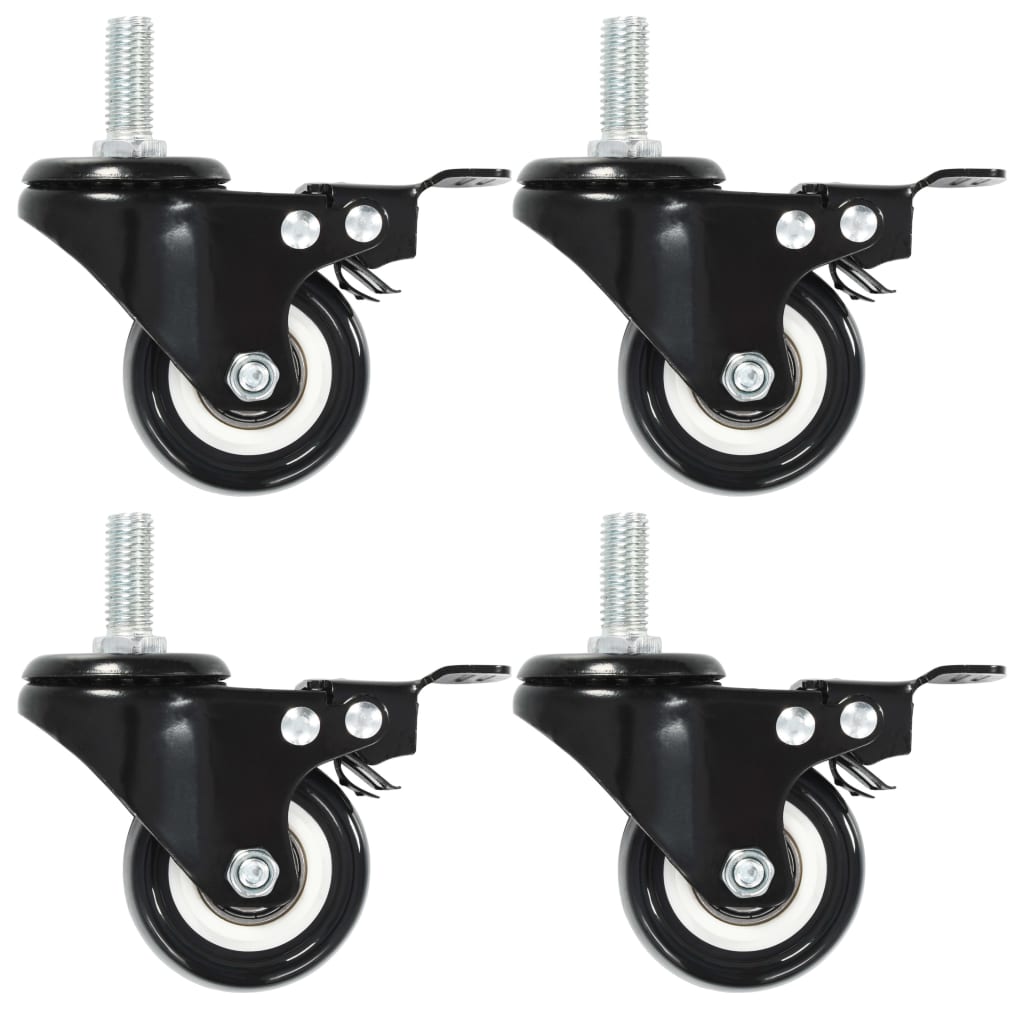 8 pcs Swivel Casters with Brakes 50 mm