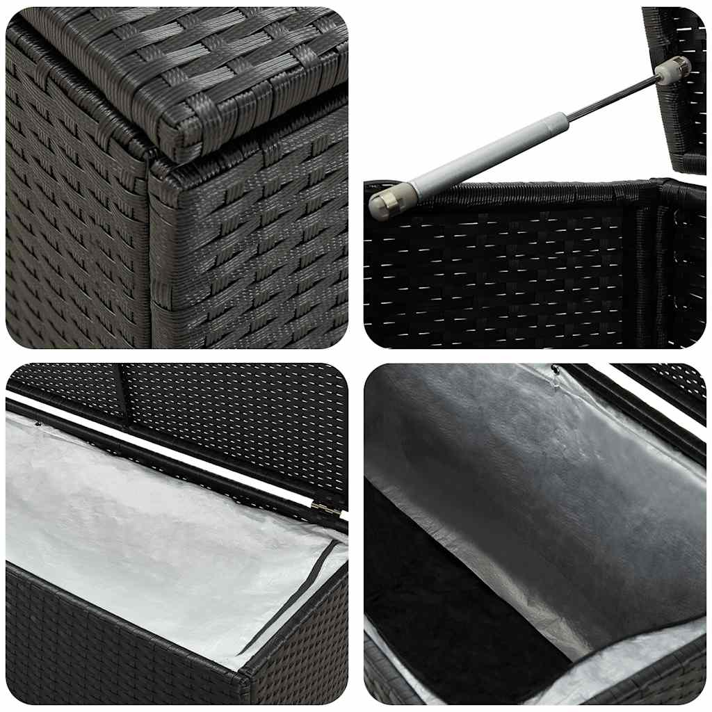 Garden Storage Box Poly Rattan 100x50x50 cm Black