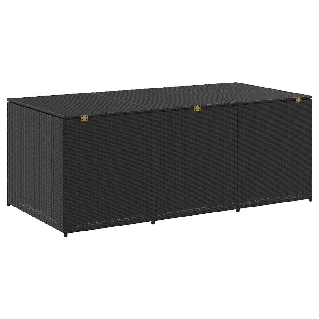 Garden Storage Box Poly Rattan 180x90x70 cm Black