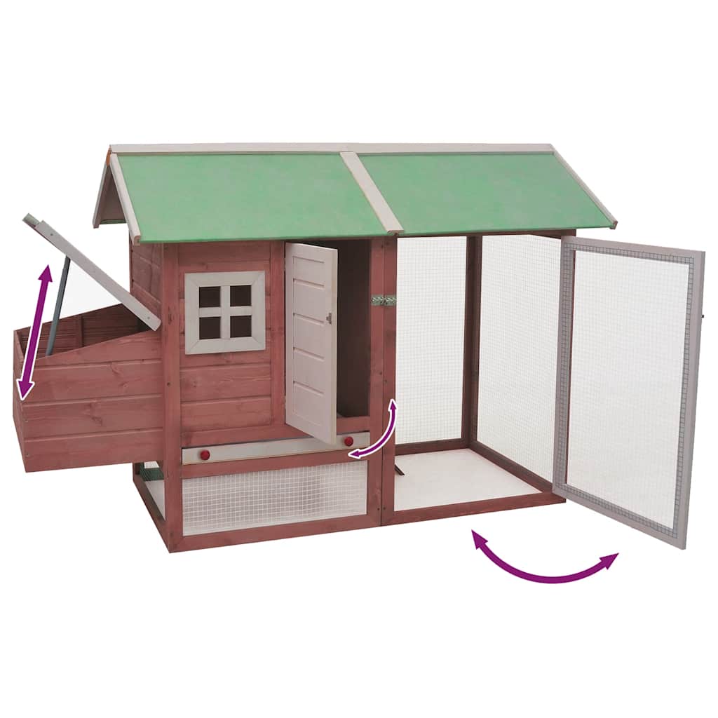 Chicken Cage Mocha 170x81x110 cm Solid Pine & Fir Wood