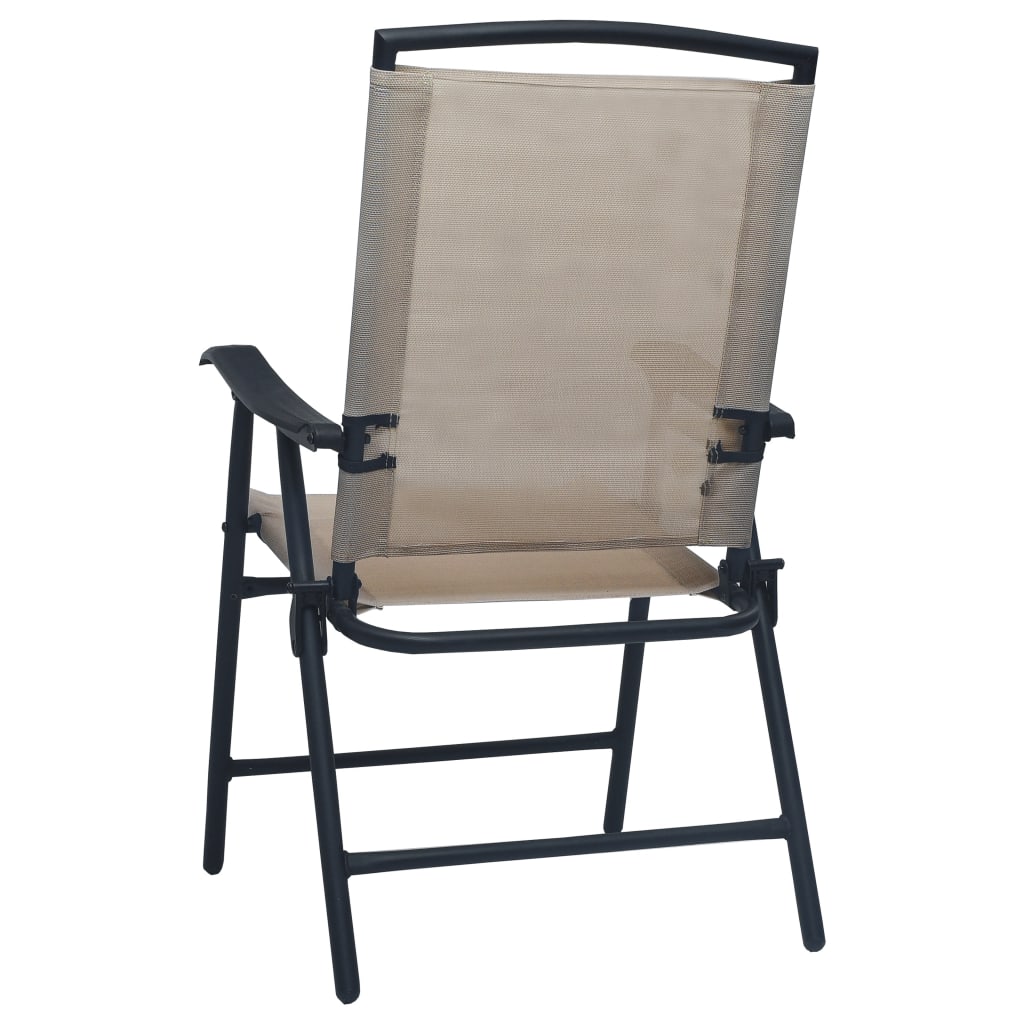 Folding Chairs 2 pcs Texilene Taupe