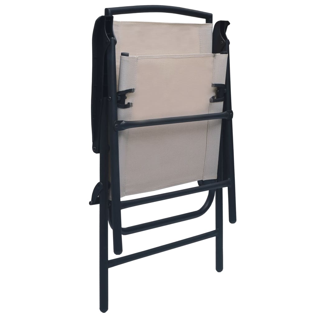 Folding Chairs 2 pcs Texilene Taupe