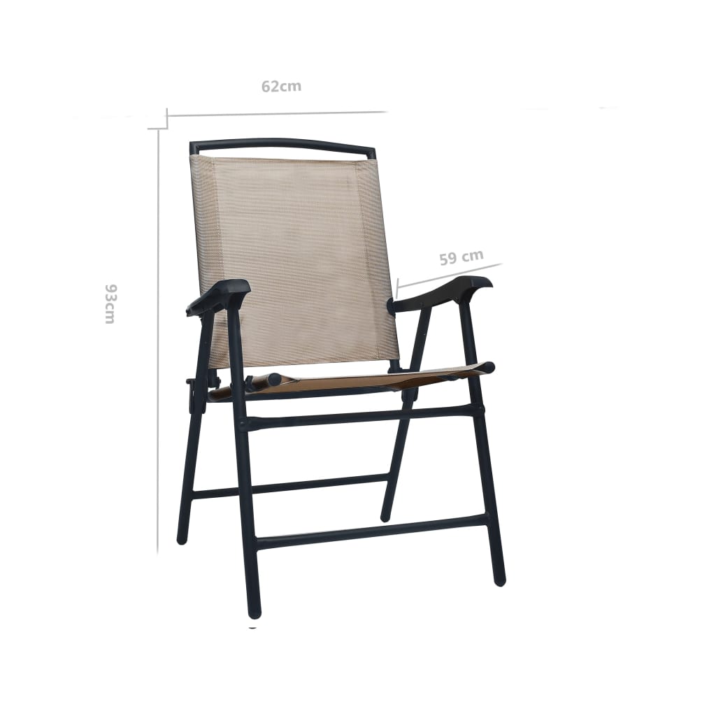 Folding Chairs 2 pcs Texilene Taupe