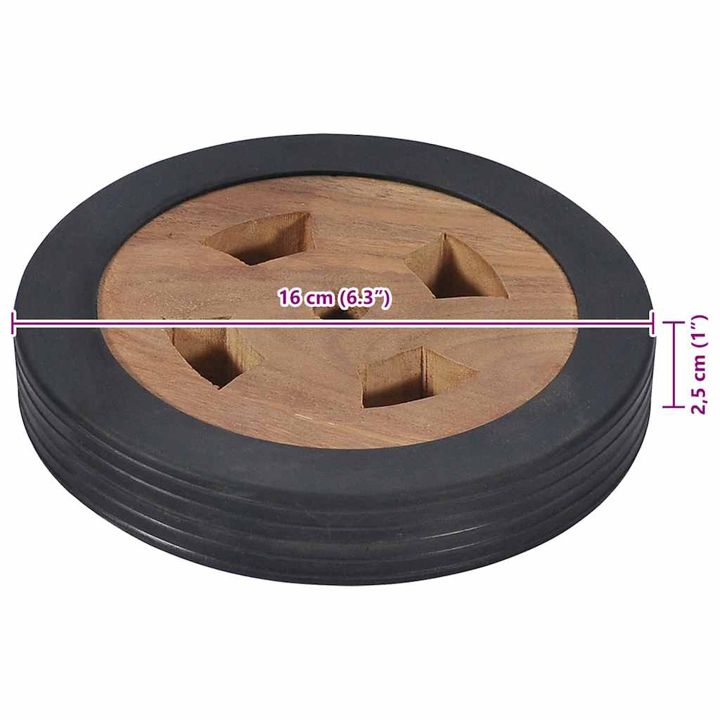 Sunlounger Spare Wheel | Brown | Teak Wood, Rubber | Standard | Durable