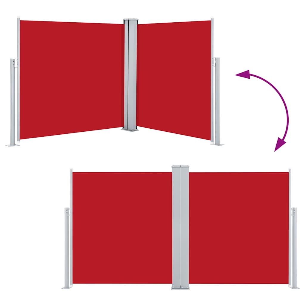 Retractable Side Awning Red 120x600 cm