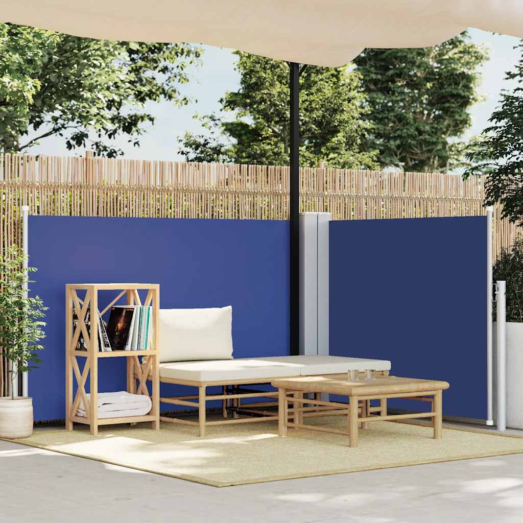 Retractable Side Awning Blue 120x1000 cm