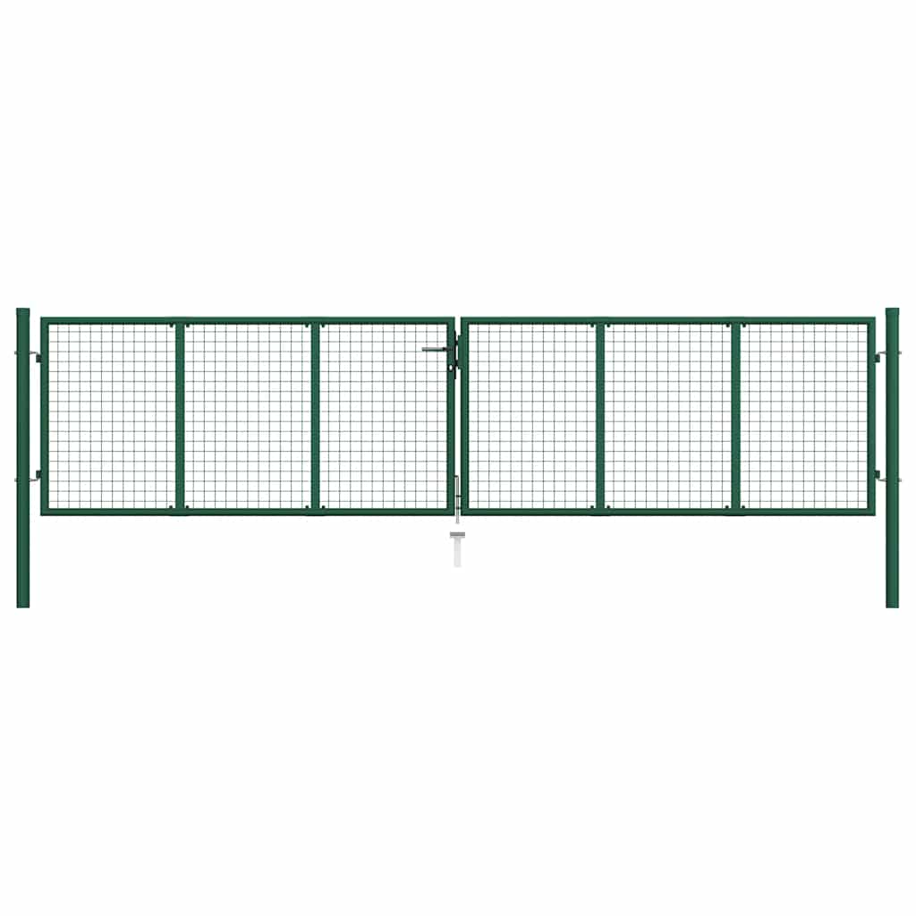 Mesh Garden Gate Steel 400x75 cm Green