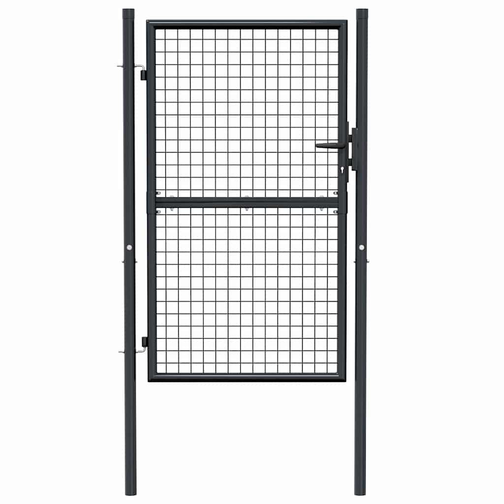 Mesh Garden Gate Galvanised Steel 100x150 cm Grey