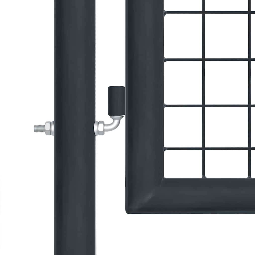 Mesh Garden Gate Galvanised Steel 400x75 cm Grey