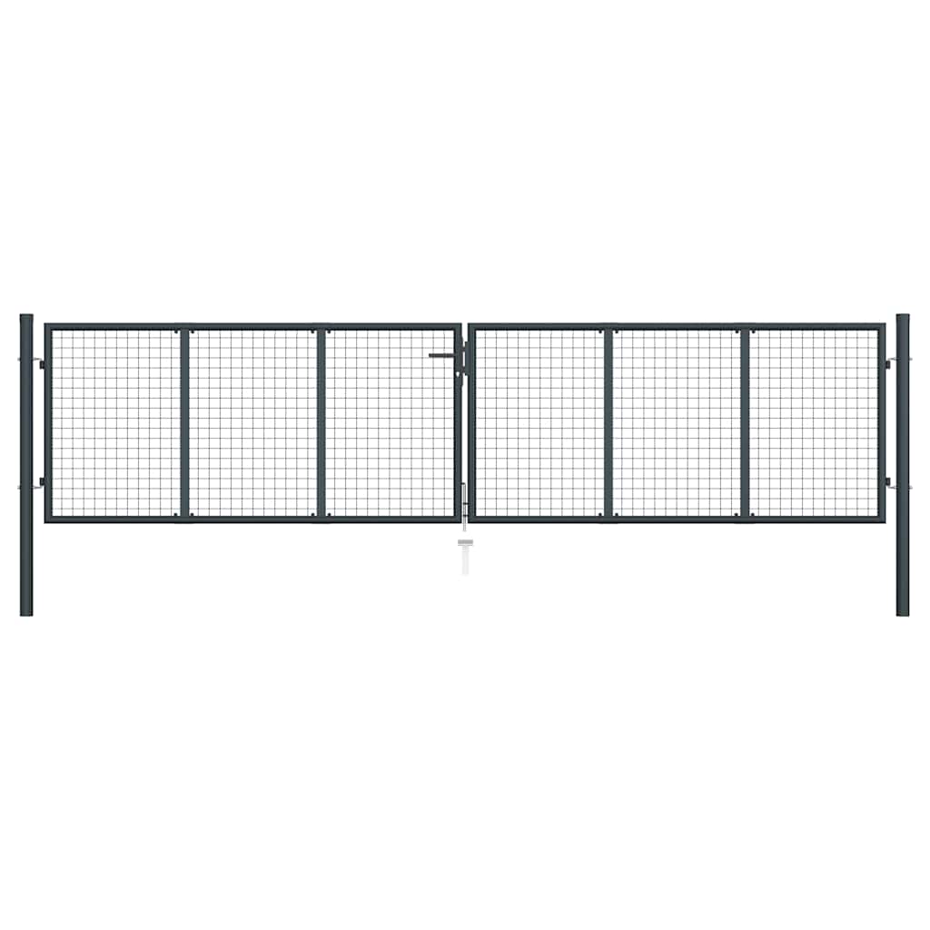 Mesh Garden Gate Galvanised Steel 400x100 cm Grey