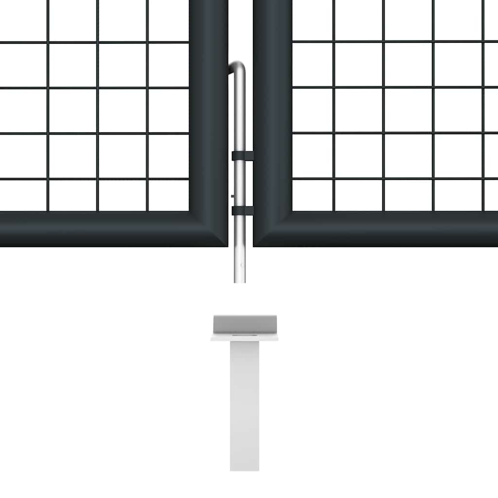 Mesh Garden Gate Galvanised Steel 400x100 cm Grey
