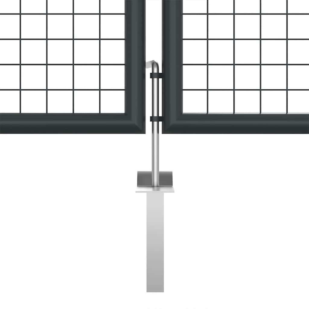 Mesh Garden Gate Galvanised Steel 400x125 cm Grey