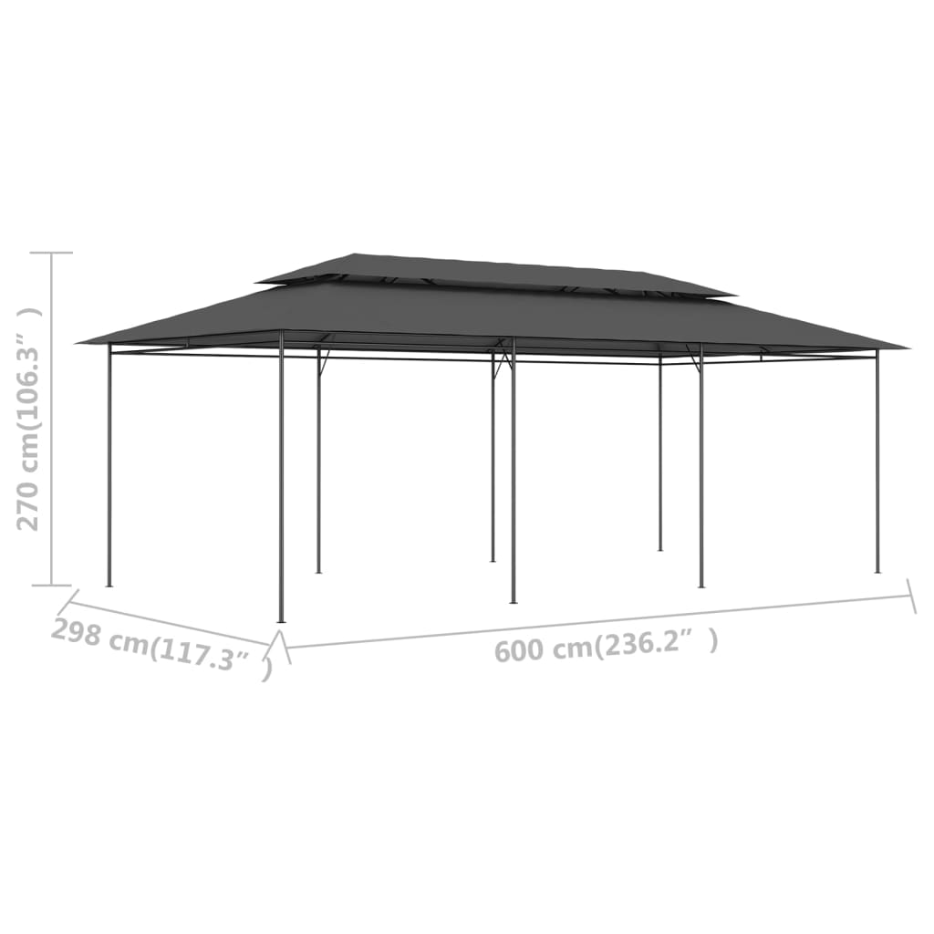 Gazebo | Anthracite | Tubular Steel | Large | UV-Resistant Materials