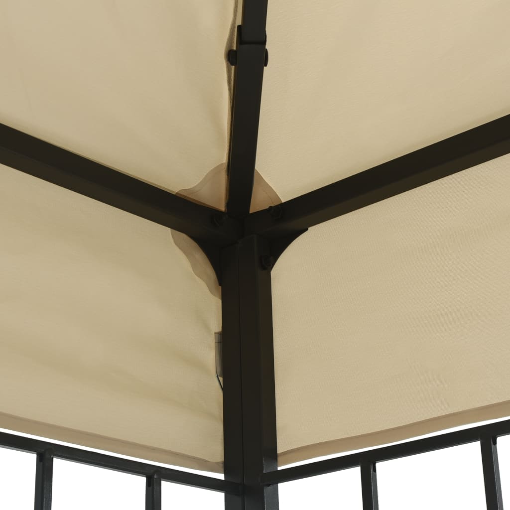 Gazebo | Cream and Black | Polyester, Steel | Large | Durable | Gazebo