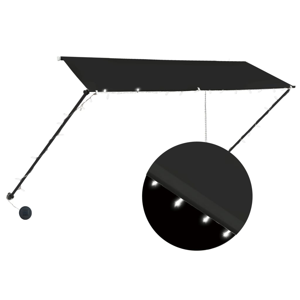 Retractable Awning with LED 300x150 cm Anthracite