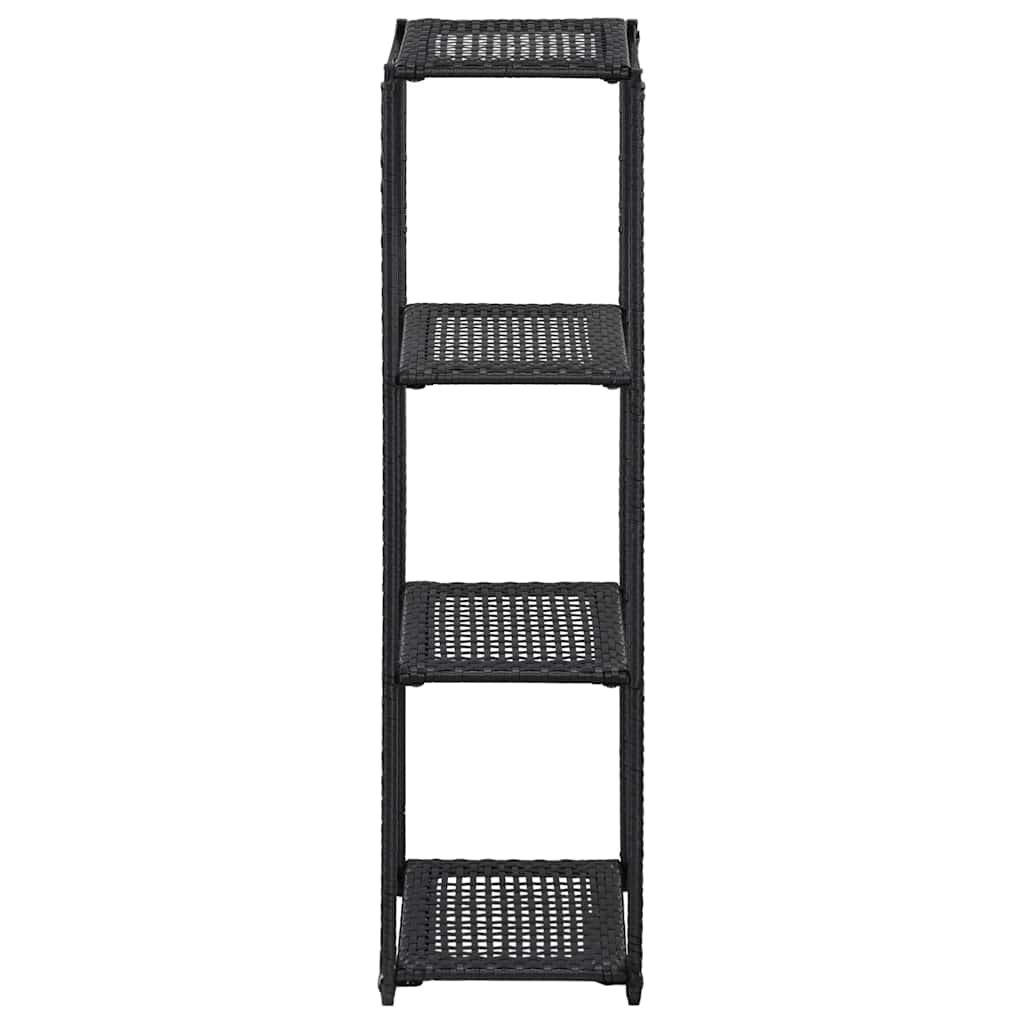 Storage Shelf | Black | Poly Rattan | 30x30x120 cm | Storage Shelf