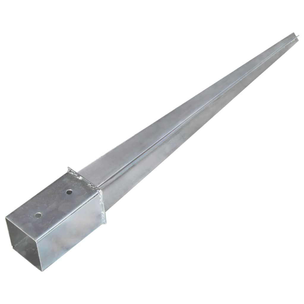Ground Spikes 12 pcs Silver 8x8x76 cm Galvanised Steel