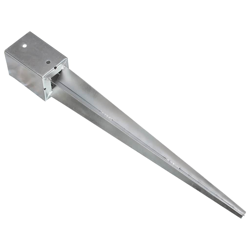 145414 vidaXL Ground Spikes 6 pcs Silver 9x9x75 cm Galvanised Steel