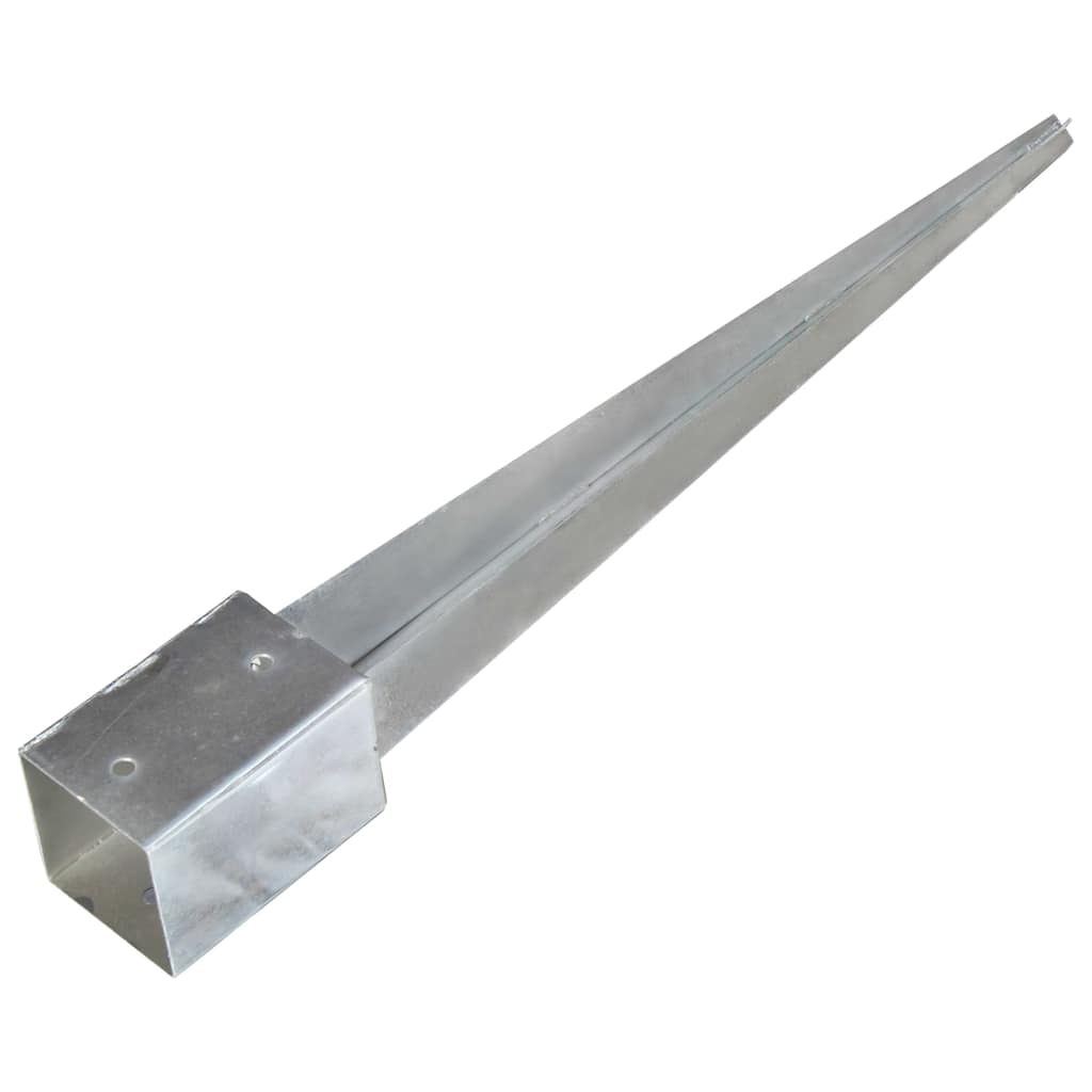 145414 vidaXL Ground Spikes 6 pcs Silver 9x9x75 cm Galvanised Steel