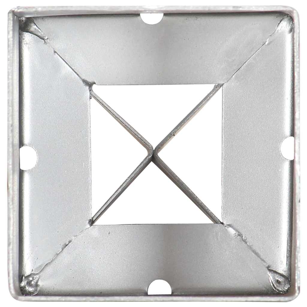 145414 vidaXL Ground Spikes 6 pcs Silver 9x9x75 cm Galvanised Steel
