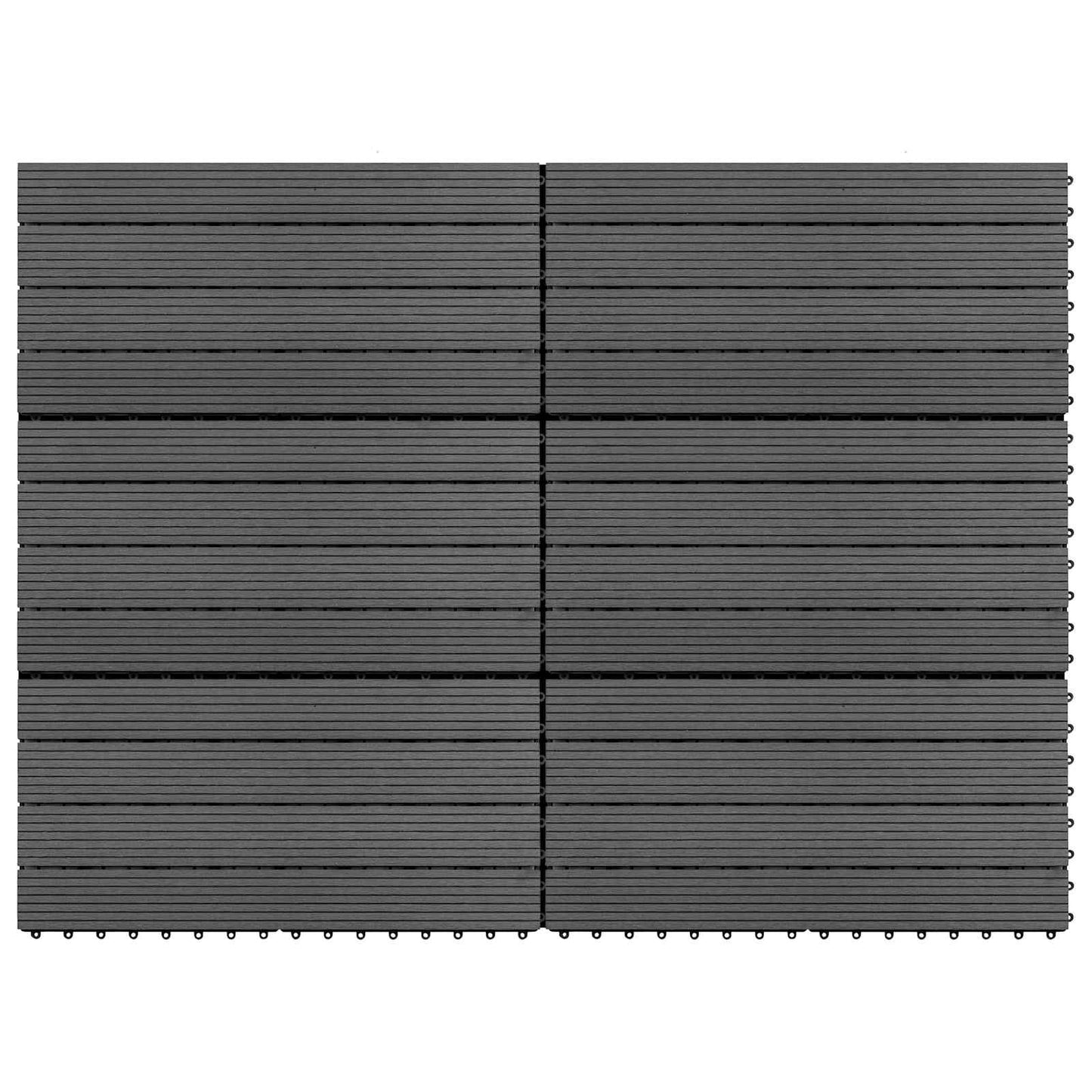Decking Tile 6 pcs Grey 60 x 30 cm WPC