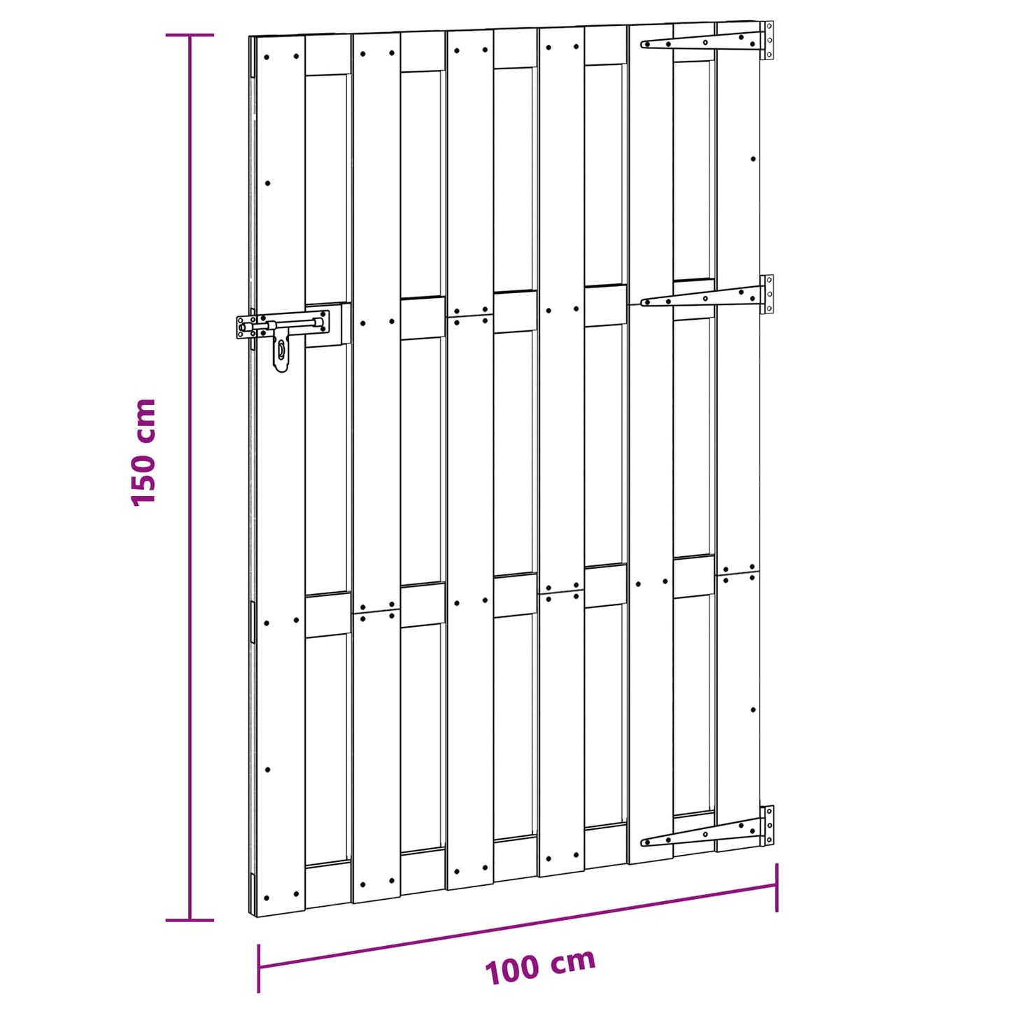 49085 vidaXL Garden Gate WPC 100x150 cm Grey