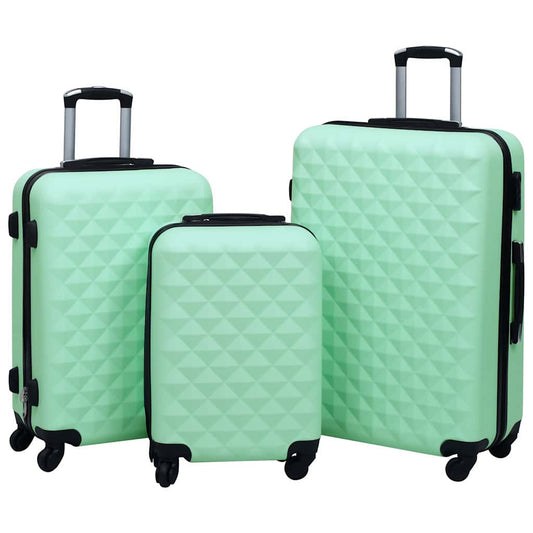 92415 vidaXL Hardcase Trolley Set 3 pcs Mint ABS