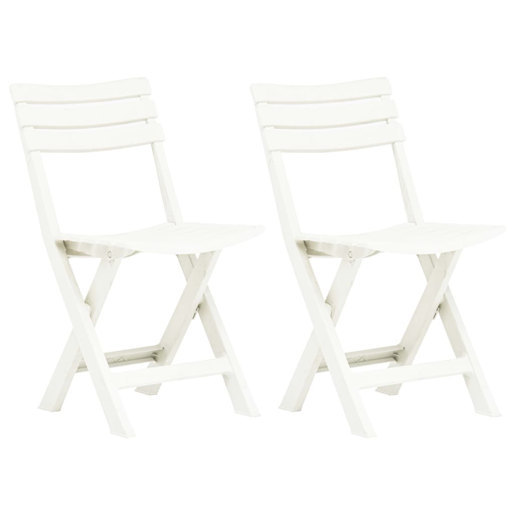 Folding Chairs 2 pcs Plastic White