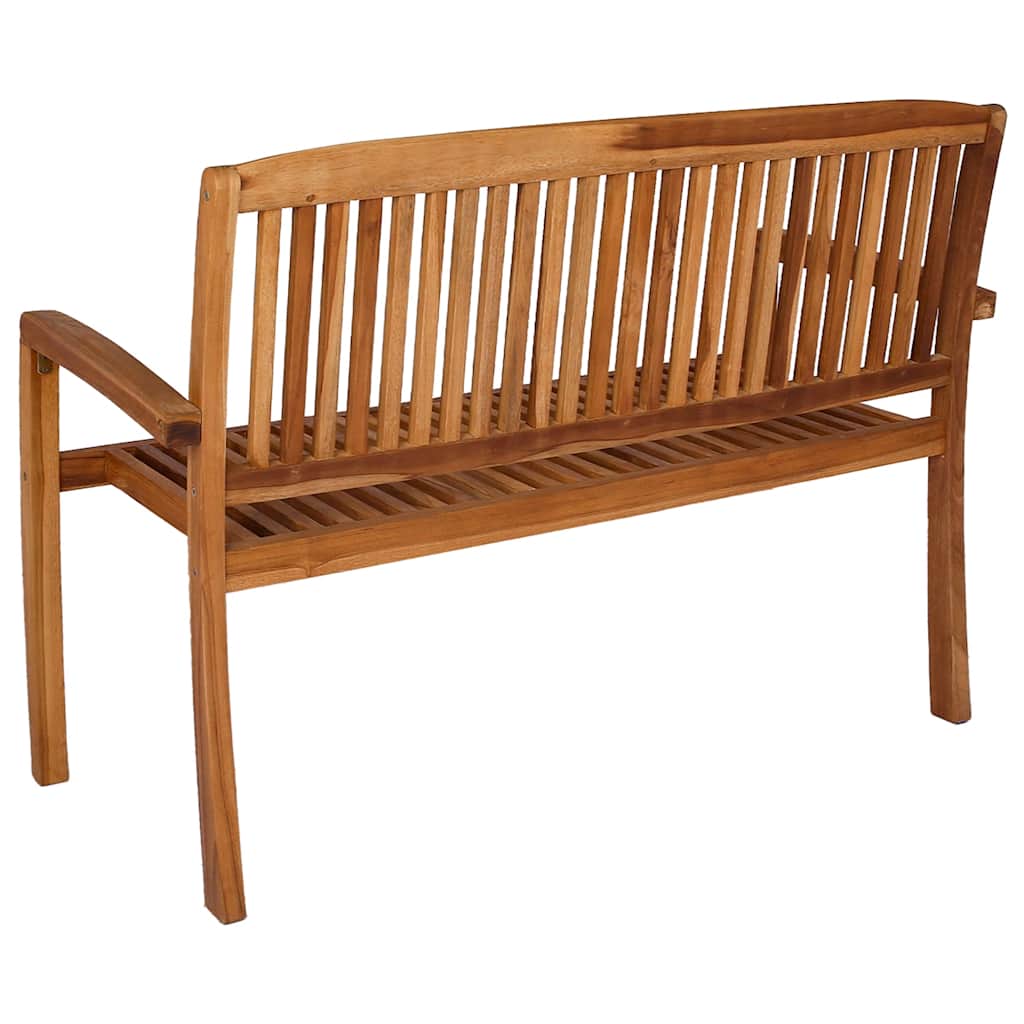 2-Seater Stacking Garden Bench 120 cm Solid Teak Wood