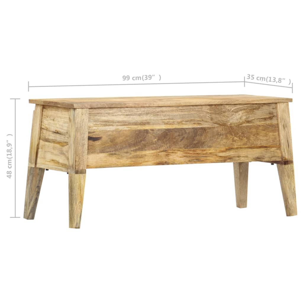Storage Box 99x35x48 cm Solid Mango Wood