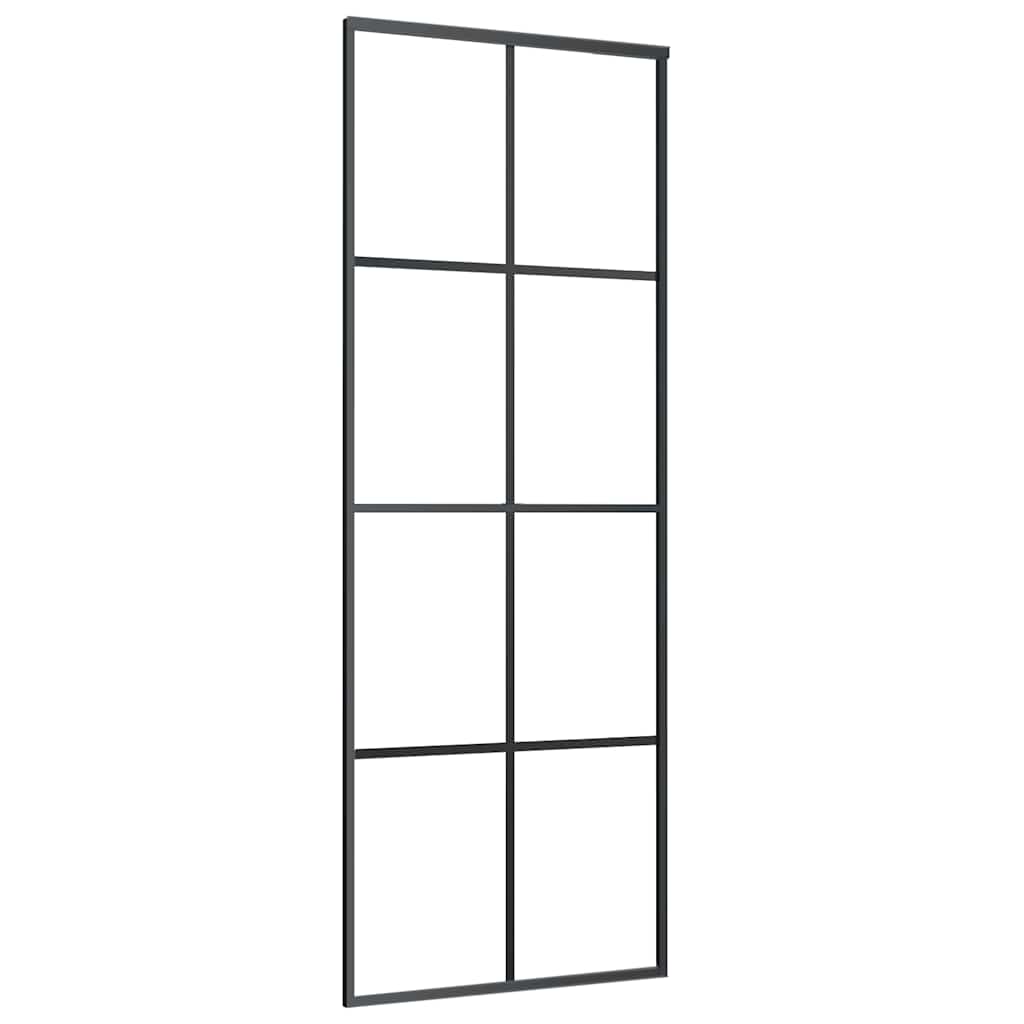 Sliding Door Aluminium and ESG Glass 76x205 cm Black