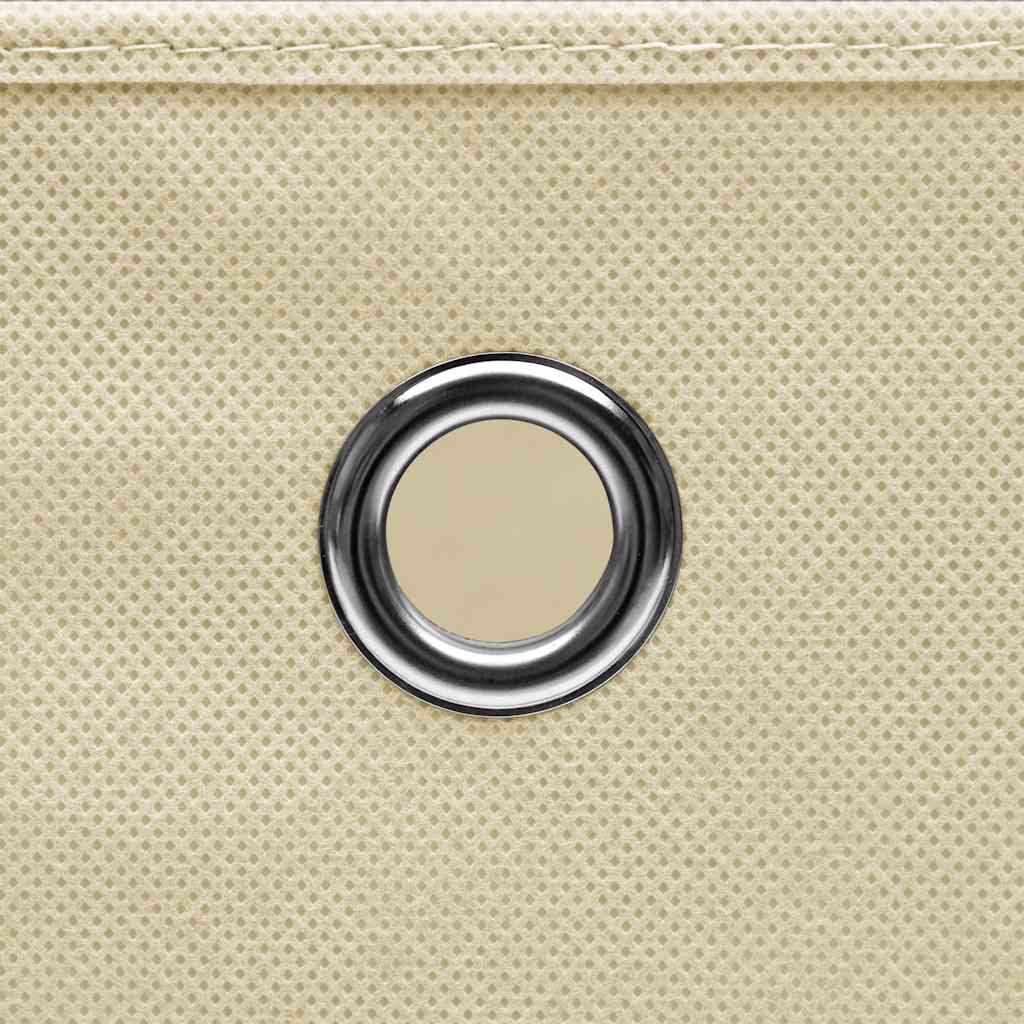 Storage Boxes with Lid 10 pcs Cream 32x32x32 cm Fabric
