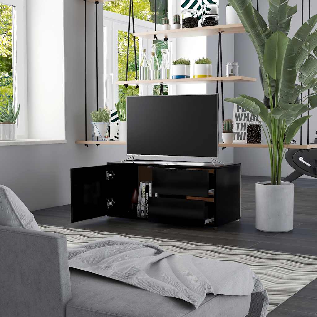TV Cabinet Black 80x34x36 cm Engineered Wood