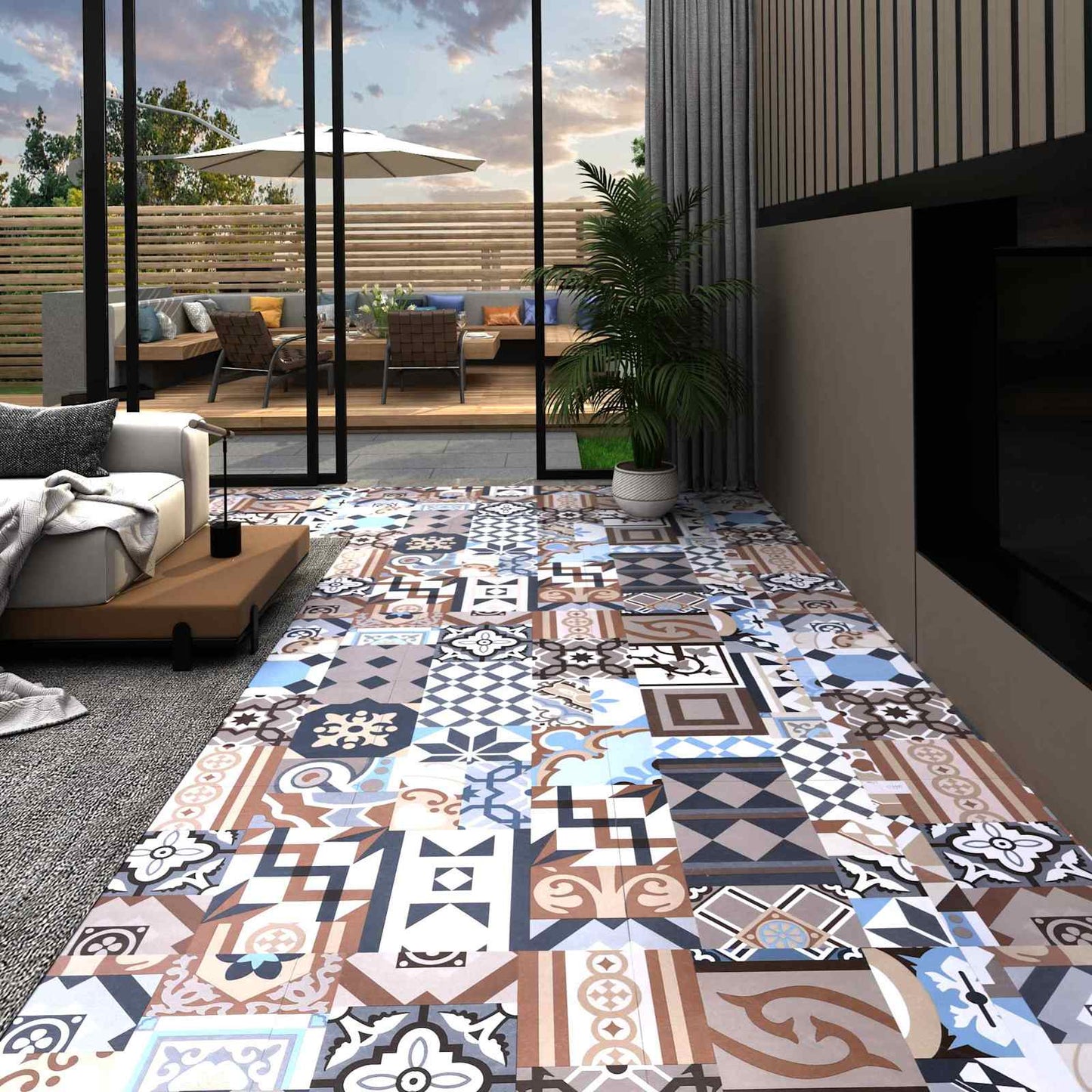 Flooring Planks Mono Pattern 5.11 m² 55 pcs PVC
