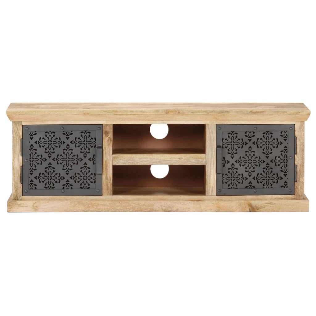 TV Cabinet with Steel Doors 120x30x40cm Solid Mango Wood