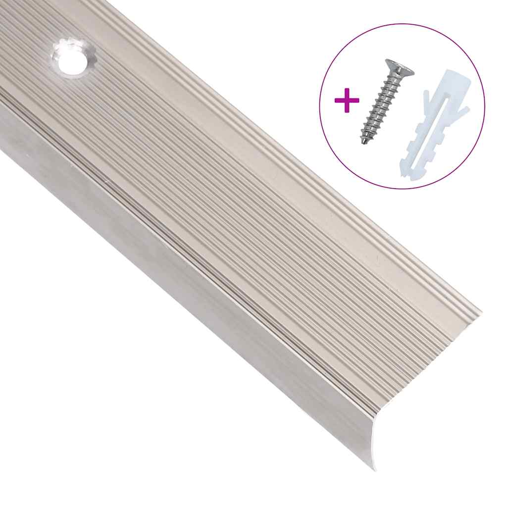 Stair Nosings in L-shape 5 pcs Aluminium 90 cm Champagne