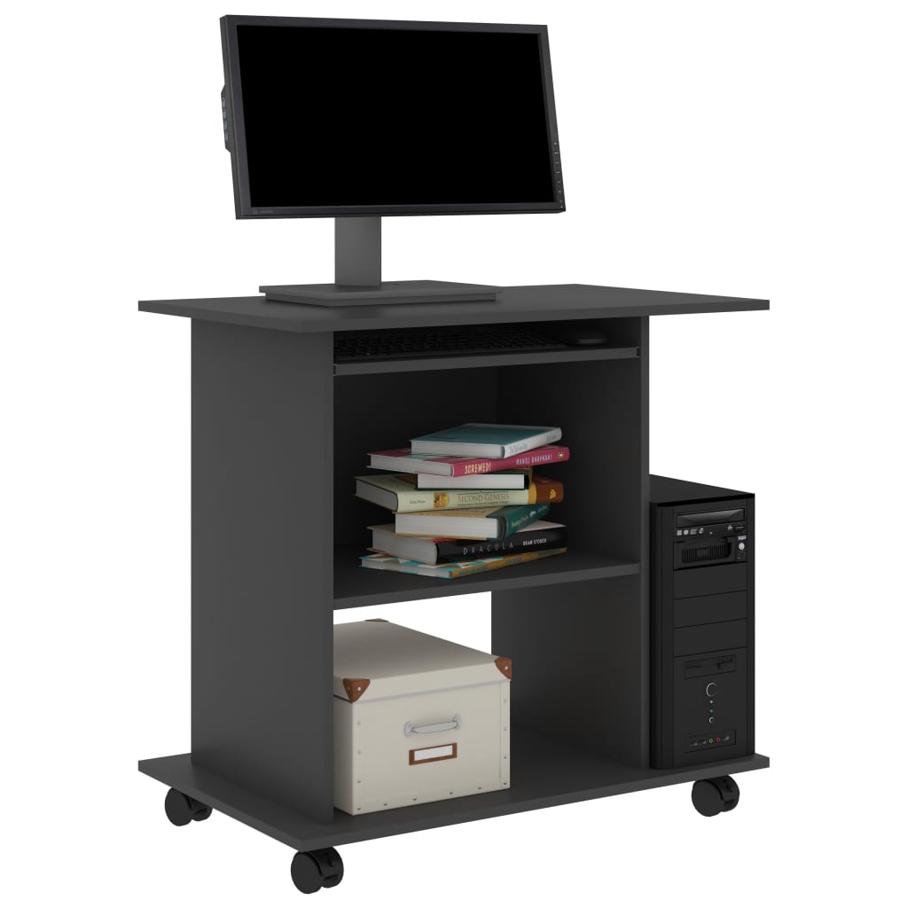 Computer Desk Grey 80x50x75 cm Engineered Wood